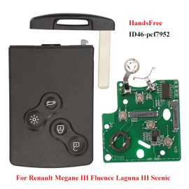 (433 MHz) PCF7952A Keyless-go 4 Buttons Smart Proximity Card for Megane III / Fluence